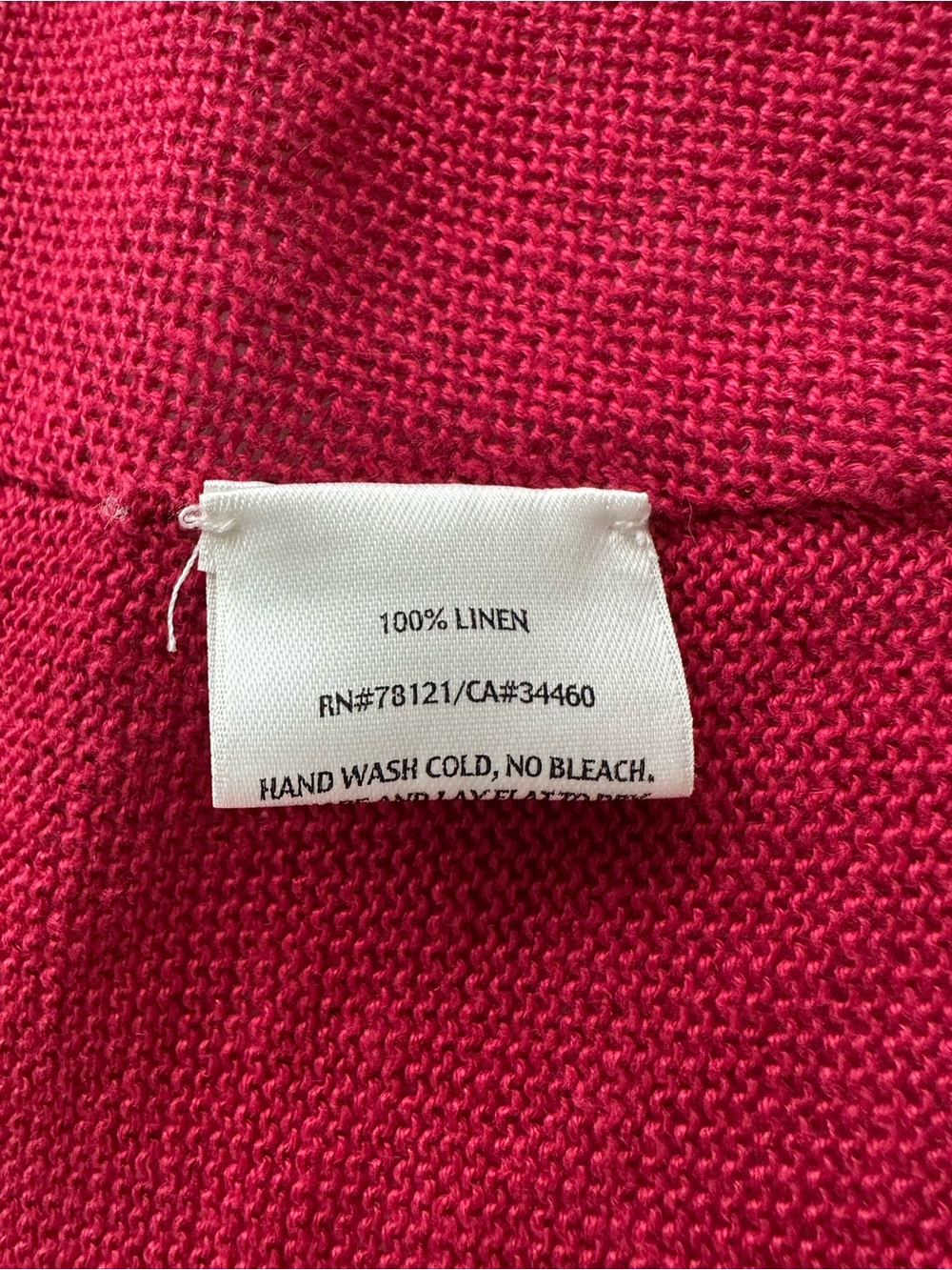 Eileen Fisher Size 3X Linen Knit Open Cardigan Raspberry - Picture 12 of 14